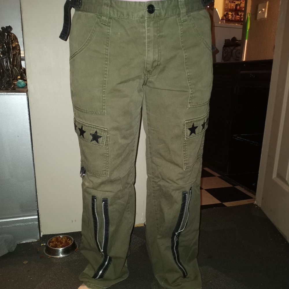 Army green tripp wide legged pants size 15